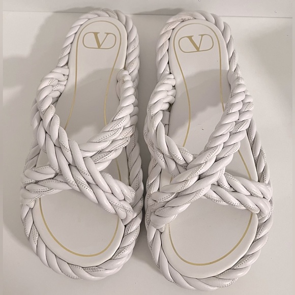 Valentino Garavani  The Rope Leather Slide sandal - Picture 2 of 5